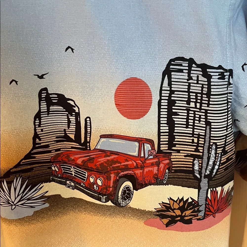 Panhandle Truck Border Western Snap Button Shirt - Picture 7 of 12